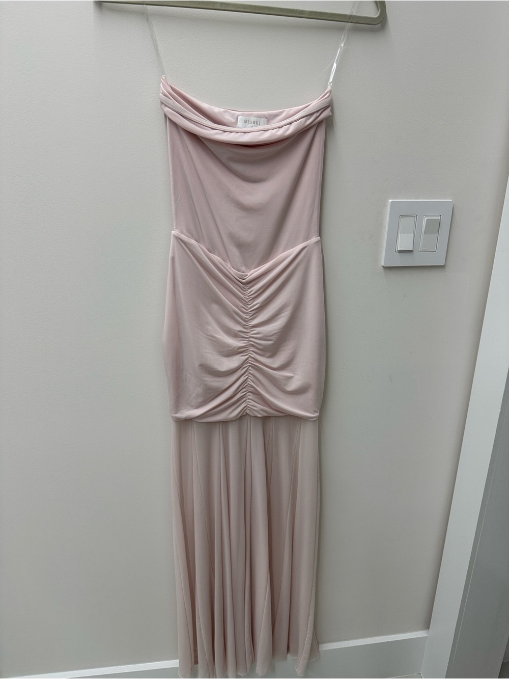 Meshki Blush Pink Maxi Dress With Shawl